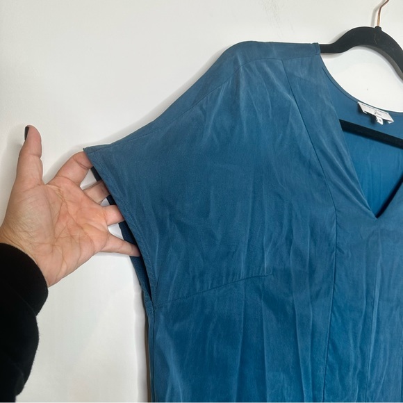 J. Crew x Universal Standard Cupro Lagenlook Dark Teal Maxi Dress - Picture 4 of 12